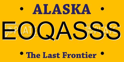 EOQASSS Alaska License Plate
