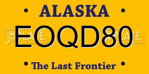 EOQD80 Alaska License Plate