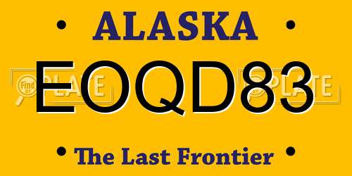 EOQD83 Alaska License Plate