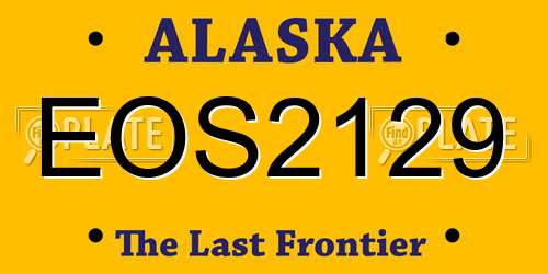 EOS2129 Alaska License Plate