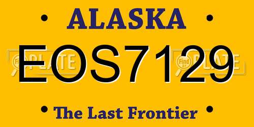 EOS7129 Alaska License Plate