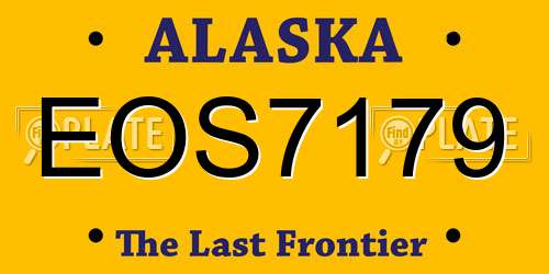 EOS7179 Alaska License Plate