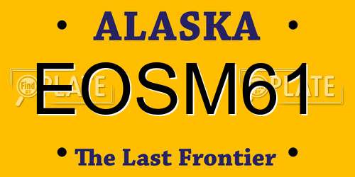 EOSM61 Alaska License Plate
