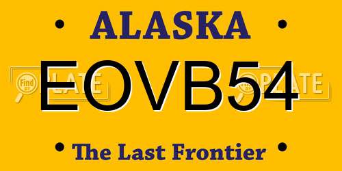 EOVB54 Alaska License Plate