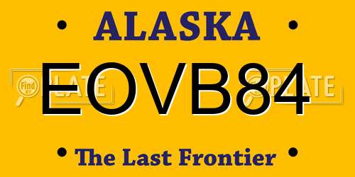 EOVB84 Alaska License Plate