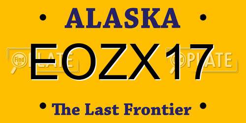EOZX17 Alaska License Plate