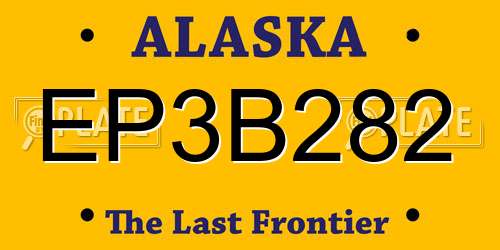 EP3B282 Alaska License Plate