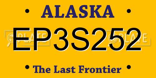 EP3S252 Alaska License Plate