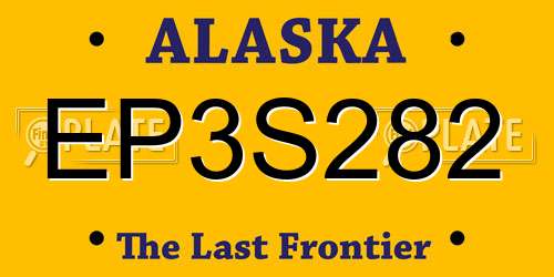 EP3S282 Alaska License Plate