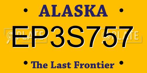 EP3S757 Alaska License Plate