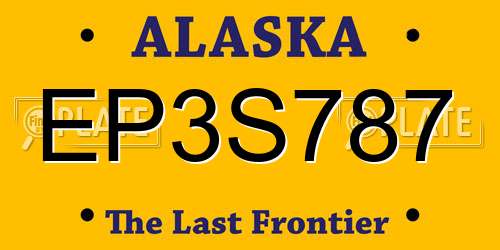 EP3S787 Alaska License Plate