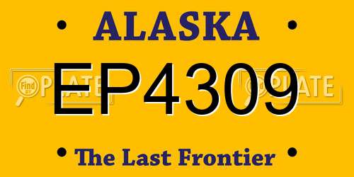 EP4309 Alaska License Plate