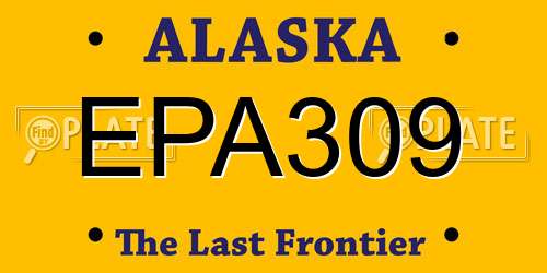 EPA309 Alaska License Plate