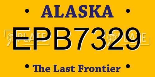 EPB7329 Alaska License Plate