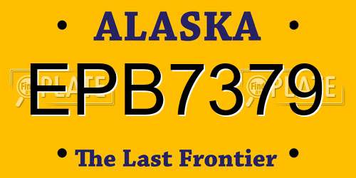 EPB7379 Alaska License Plate