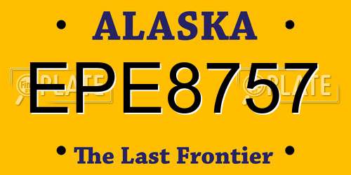 EPE8757 Alaska License Plate