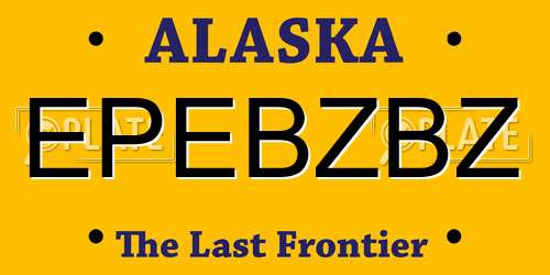 EPEBZBZ Alaska License Plate