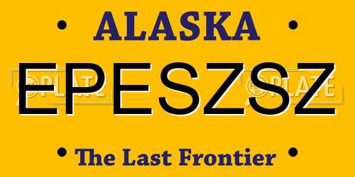 EPESZSZ Alaska License Plate