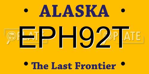 EPH92T Alaska License Plate