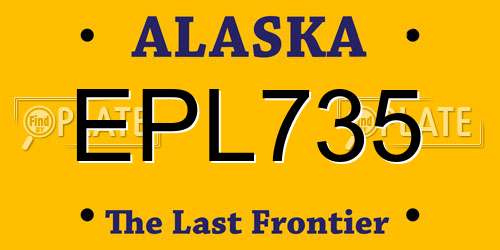 EPL735 Alaska License Plate