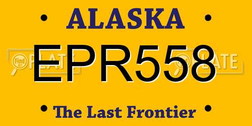 EPR558 Alaska License Plate