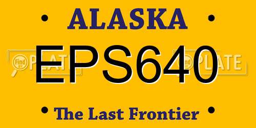 EPS640 Alaska License Plate