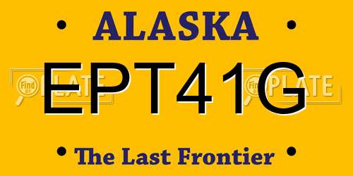 EPT41G Alaska License Plate
