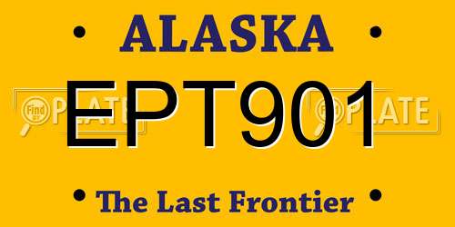 EPT901 Alaska License Plate