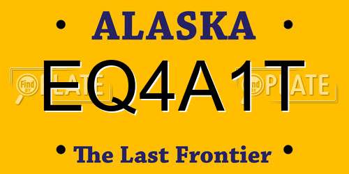 EQ4A1T Alaska License Plate