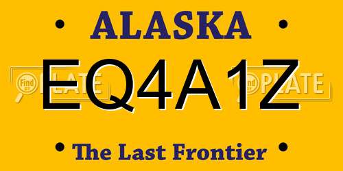EQ4A1Z Alaska License Plate