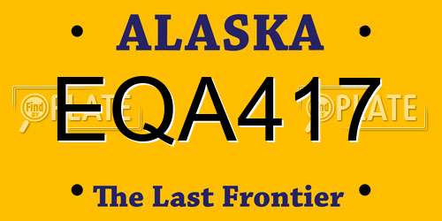 EQA417 Alaska License Plate