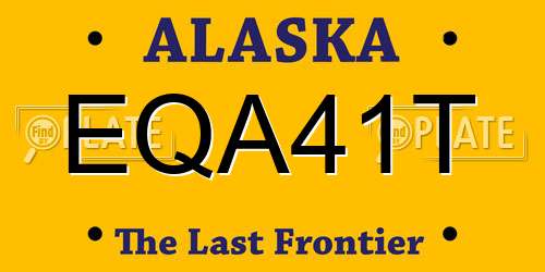 EQA41T Alaska License Plate