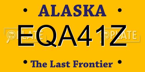 EQA41Z Alaska License Plate