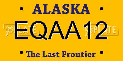 EQAA12 Alaska License Plate