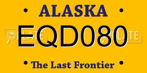 EQD080 Alaska License Plate