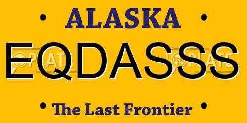 EQDASSS Alaska License Plate