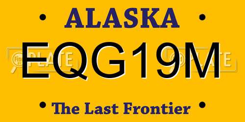 EQG19M Alaska License Plate