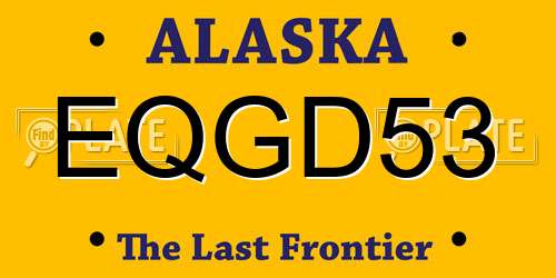 EQGD53 Alaska License Plate