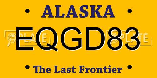 EQGD83 Alaska License Plate