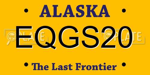 EQGS20 Alaska License Plate