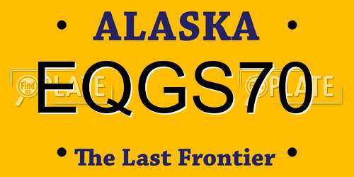 EQGS70 Alaska License Plate