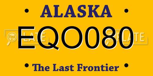 EQO080 Alaska License Plate