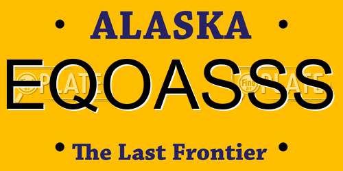 EQOASSS Alaska License Plate