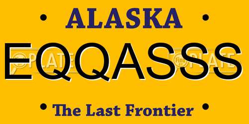 EQQASSS Alaska License Plate
