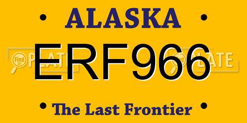 ERF966 Alaska License Plate