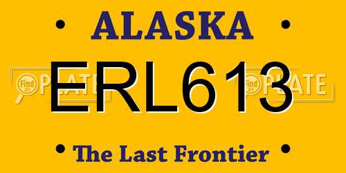 ERL613 Alaska License Plate