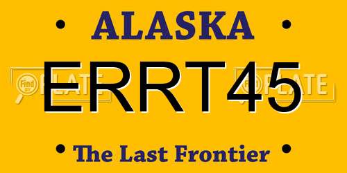 ERRT45 Alaska License Plate