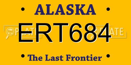 ERT684 Alaska License Plate
