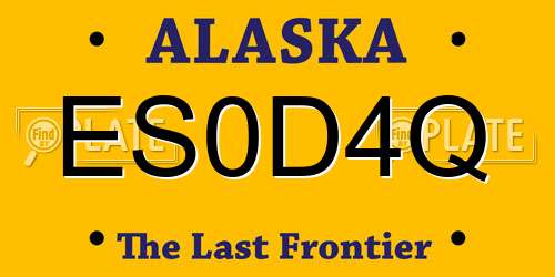 ES0D4Q Alaska License Plate