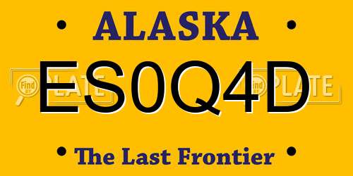 ES0Q4D Alaska License Plate
